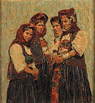 Špiro Bocarić - Devojke u narodnoj nošnji, 1915.jpg