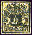 3 Silbergroschen (1/10 Thaler), Mi12, blue cancelled at HARBURG.