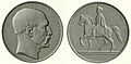 1861-09-21 Ernst August Album, S. 162 (Ausschnit, Neukomposition), Medaille auf das Ernst-August-Denkmal zu Ehren von König Ernst August I. von Hannover.jpg