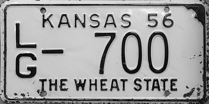 File:1956 Kansas License Plate.JPG