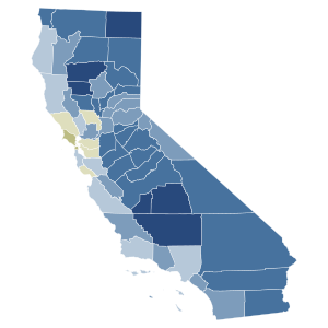 2000 California Proposition 22 results map by county.svg