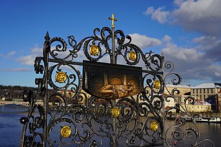 Cross of John of Nepomuk on Charles Bridge