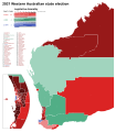 Winning margin by electorate for the 2021 Western Australian state election.