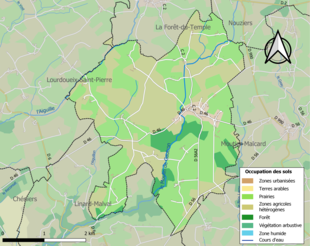 Kolorowa mapa przedstawiająca użytkowanie gruntów.