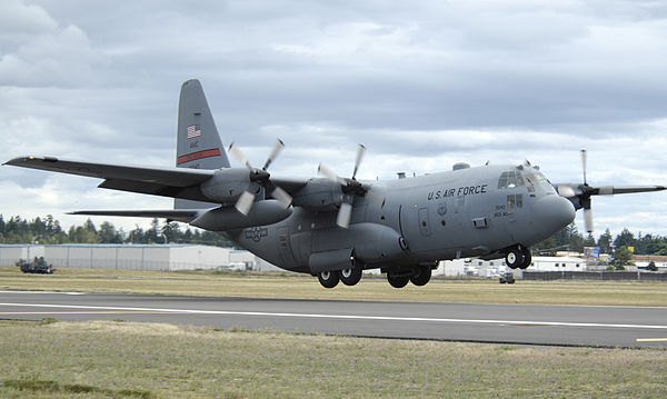 A C-130 Hercules from Little Rock, Air Force Base, Arkansas