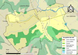 Kolorowa mapa przedstawiająca użytkowanie gruntów.