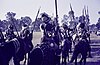 Native horsemen during a ceremony in Jos during the early 1970s.