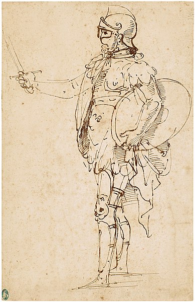 File:A Standing Soldier in Armor Seen in Profile by Raphael.jpg