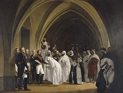 Le Prince-président rend la liberté à Abd-el-Kader au château d'Amboise le 16 octobre 1852, 1861, 350 x 465 cm, musée de Versailles