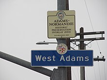 Adams-Normandie HPOZ Sign in West Adams, Los Angeles AdamsNormandieHPOZSign.jpg
