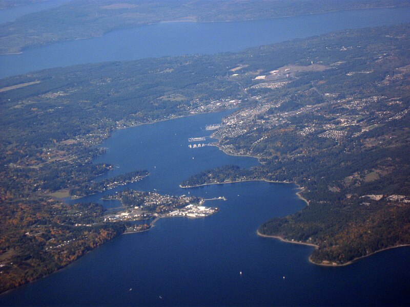 File:Aerial view of Keyport and Olympic Peninsula facing west from Port Orchard Bay.jpg