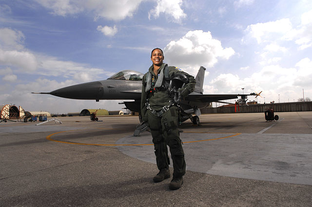 The United States Air Force's first African American female fighter pilot, Shawna Rochelle Kimbrell.