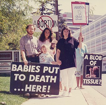 Protest outside clinic in the Bay Area, 1986