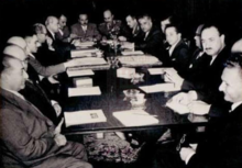 Talks between King Hussein and King Faisal on the Arab Federation, early 1958. Arab Federation talks between Jordan and Iraq early 1958.png