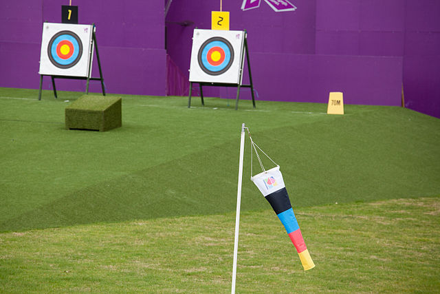 Some targets and a windsock at the 2012 Summer Paralympics