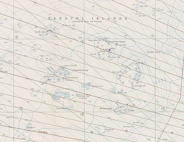Nautical chart of the Paracel Islands