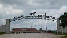 Entrance to the Missouri Fox Trotter showground north of Ava, Missouri Ava Fox Trot.JPG