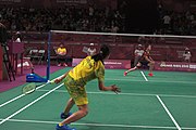 Deutsch: Badminton bei den Olympischen Jugendspielen 2018; Tag 4, 10. Oktober 2018; Viertelfinale Mädchen: Vu Thi Anh Thu (Vietnam) - Goh Jin Wei (Malaysia) 12-21, 9-21 26′ English: Badminton at the 2018 Summer Youth Olympics at 10 October 2018 – Girls Quarterfinal: Vu Thi Anh Thu (Vietnam) vs Goh Jin Wei (Malaysia) 12-21, 9-21 26′