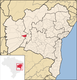 Localização de Serra Dourada na Bahia