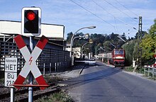 Einfahrt der Rübelandbahn in den Bahnhof Königshütte, 1995