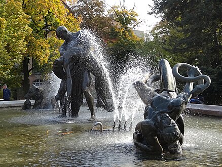 Sculptures during reconstruction process, 2012