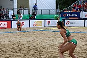 Deutsch: Beachhandball Europameisterschaften 2019 (Beach handball Euro); Tag 6: 7. Juli 2019 – Frauenfinale, Dänemark-Ungarn 2:0 (18:12, 23:22) English: Beach handball Euro; Day 6: 7 July 2019 – Women's Final – Denmark-Hungary 2:0 (18:12, 23:22)