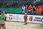 Deutsch: Beachhandball Europameisterschaften 2019 (Beach handball Euro); Tag 3: 4. Juli 2019 – Frauen, Hauptrunde Gruppe II, Ukraine-Italien 2:0 (20:16, 20:16) English: Beach handball Euro; Day 3: 4 July 2019 – Women Main Round Group II – Ukraine-Italy 2:0 (20:16, 20:16)