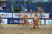 Deutsch: Beachhandball Europameisterschaften 2019 (Beach handball Euro); Tag 5: 6. Juli 2019 – Frauen, Halbfinale, Ungarn-Niederlande 2:0 (19:16, 15:12) English: Beach handball Euro; Day 5: 6 July 2019 – Semifinal Women – Hungary-Netherlands 2:0 (19:16, 15:12)