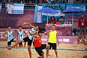 Deutsch: Beachhandball bei den Olympischen Jugendspielen 2018; Tag 5, 10. November 2018; Jungen, Hauptrunde - Thailand-Argentinien 2:1 English: Beach handball at the 2018 Summer Youth Olympics at 11 October 2018 – Boys Main Round – Thailand-Argentina 2:1