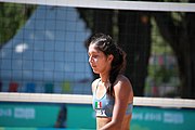 Deutsch: Beachvolleyball bei den Olympischen Jugendspielen 2018; Tag 8, 14. Oktober 2018; Mädchen, Achtelfinale – Mexiko-China 0:2 (15–21/16–21) English: Beach volleyball at the 2018 Summer Youth Olympics at 14 October 2018 – Girls Round of 16 – Mexico-China 0:2 (15–21/16–21)