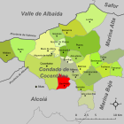 Расположение муниципалитета Бенильоба на карте провинции