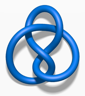 Figure-eight knot is fibered. Blue Figure-Eight Knot.png