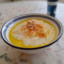 Grits originated among Southeastern Native American tribes and have become a staple in soul food dishes. Bowl of Grits.png