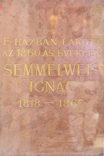 File:Budapest, E házban lakott as 1860-as években SEMMELWEIS IGNÁC 1818-1865.jpg