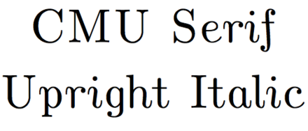 Computer Modern's 'upright italic' font.
