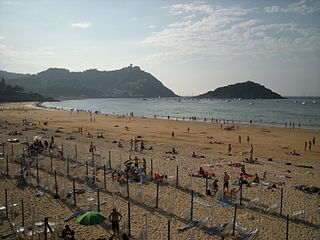View on el Camino del Norte. San Sebastián, playa de la Concha