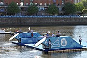 Deutsch: Kanusport bei den Olympischen Jugendspielen 2018; Tag 10, 16. Oktober 2018; Kleines Finale um die Bronzemedaille Jungen Einer-Kajak-Slalom: Tom Bouchardon (Frankreich) - George Snook (Neuseeland) English: Canoeing at the 2018 Summer Youth Olympics at 16 October 2018 – Boys' K1 slalom Bronze Medal Race: Tom Bouchardon (France) - George Snook (New Zealand)