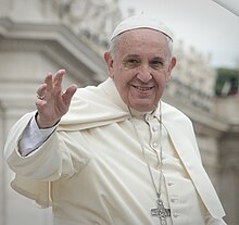 Francis is the 266th and current pope of the Catholic Church, a title he holds ex officio as bishop of Rome, and sovereign of Vatican City. He was elected in the 2013 papal conclave. Canonization 2014- The Canonization of Saint John XXIII and Saint John Paul II (14036966125).jpg