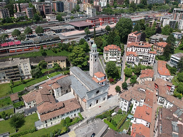 The 15th century Cathedral of San Lorenzo is now the seat of the Diocese of Lugano