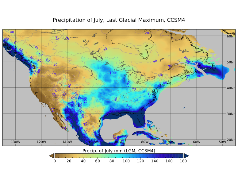 Осадки 15 января. Community climate System model. LGM glaciation Map.