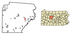 Clearfield County Pennsylvania Incorporated and Unincorporated areas Wallaceton Highlighted.svg