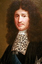 Portrait de Jean-Baptiste Colbert par Robert Nanteuil. Colbert affiche de la dentelle en point de France, un dérivé du point de Venise