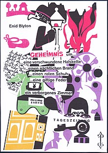 Collage of German book covers (editions 1971/72) Collage Buchcover von Geheimnis um.jpg