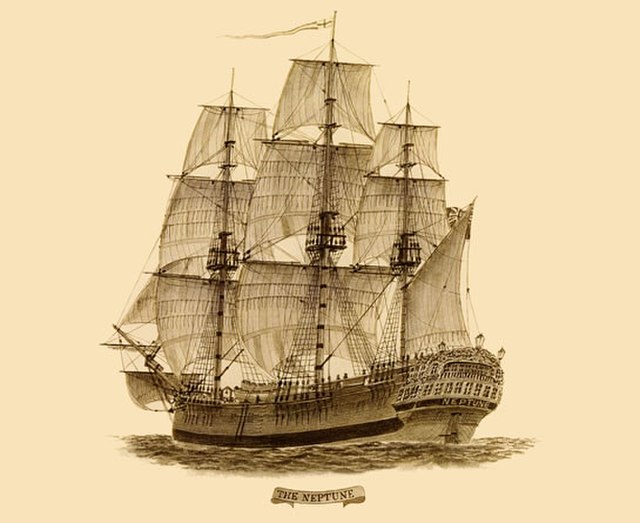 Neptune, a 19th-century convict ship that brought prisoners to Australia