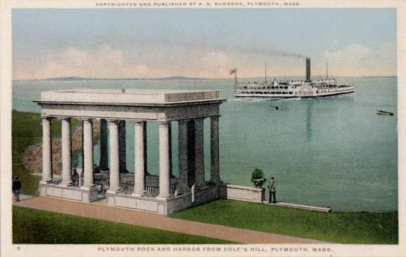 File:Copyrighted and Published by A S Burbank, Plymouth Rock and Harbor from Cole's Hill (NBY 22384).jpg
