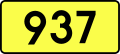 English: Sign of DW 937 with oficial font Drogowskaz and adequate dimensions.