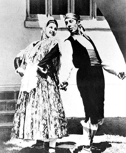 Margarita, at age 14, with her father and dancing partner, 1933