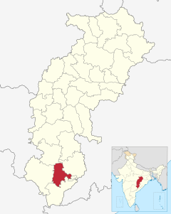 Dantewada in Chhattisgarh (India).svg