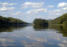 De rivier de Delaware bij het Worthington State Park