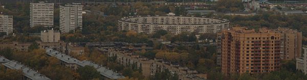 Вид на улицу Довженко с 32 этажа ГЗ МГУ
